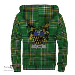 Cooke Coat of Arms Family Crest Ireland Sherpa Hoodie Irish National Tartan Irish County Sherpa Hoodie
