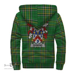 Dermond or O'Dermond Coat of Arms Family Crest Ireland Sherpa Hoodie Irish National Tartan Irish County Sherpa Hoodie