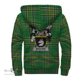 Boulger or O'Bolger Coat of Arms Family Crest Ireland Sherpa Hoodie Irish National Tartan Irish County Sherpa Hoodie