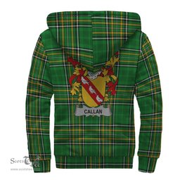 Callan or O'Callan Coat of Arms Family Crest Ireland Sherpa Hoodie Irish National Tartan Irish County Sherpa Hoodie