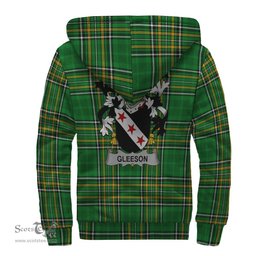 Gleeson or O'Glissane Coat of Arms Family Crest Ireland Sherpa Hoodie Irish National Tartan Irish County Sherpa Hoodie
