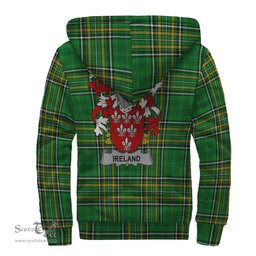 Family Crest Ireland Coat of Arms Family Crest Ireland Sherpa Hoodie Irish National Tartan Irish County Sherpa Hoodie