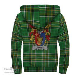 Graves or Greaves Coat of Arms Family Crest Ireland Sherpa Hoodie Irish National Tartan Irish County Sherpa Hoodie