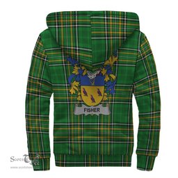 Fisher Coat of Arms Family Crest Ireland Sherpa Hoodie Irish National Tartan Irish County Sherpa Hoodie