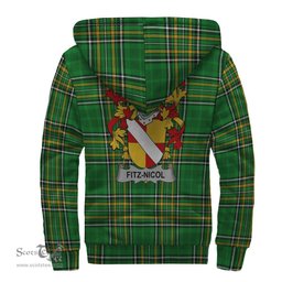 Fitz-Nicol Coat of Arms Family Crest Ireland Sherpa Hoodie Irish National Tartan Irish County Sherpa Hoodie
