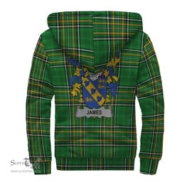 James Coat of Arms Family Crest Ireland Sherpa Hoodie Irish National Tartan Irish County Sherpa Hoodie