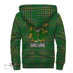 Fay or O'Fee Coat of Arms Family Crest Ireland Sherpa Hoodie Irish National Tartan Irish County Sherpa Hoodie
