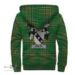 Kenley Coat of Arms Family Crest Ireland Sherpa Hoodie Irish National Tartan Irish County Sherpa Hoodie