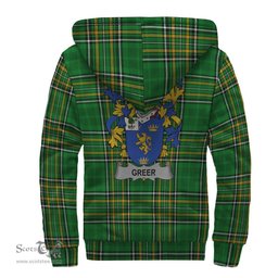Greer Coat of Arms Family Crest Ireland Sherpa Hoodie Irish National Tartan Irish County Sherpa Hoodie