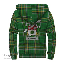 Flannery or O'Flannery Coat of Arms Family Crest Ireland Sherpa Hoodie Irish National Tartan Irish County Sherpa Hoodie