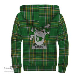 Droney or O'Droney Coat of Arms Family Crest Ireland Sherpa Hoodie Irish National Tartan Irish County Sherpa Hoodie