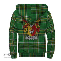 George Coat of Arms Family Crest Ireland Sherpa Hoodie Irish National Tartan Irish County Sherpa Hoodie
