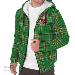 Larkin or O'Larkin Coat of Arms Family Crest Ireland Sherpa Hoodie Irish National Tartan Irish County Sherpa Hoodie