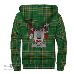 Leary or O'Leary Coat of Arms Family Crest Ireland Sherpa Hoodie Irish National Tartan Irish County Sherpa Hoodie