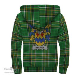 Mecham Coat of Arms Family Crest Ireland Sherpa Hoodie Irish National Tartan Irish County Sherpa Hoodie