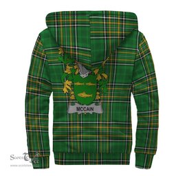 McCain or O'Kane Coat of Arms Family Crest Ireland Sherpa Hoodie Irish National Tartan Irish County Sherpa Hoodie