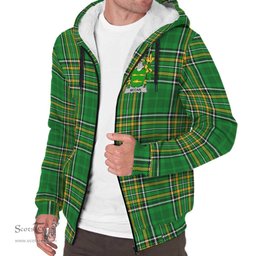 McCain or O'Kane Coat of Arms Family Crest Ireland Sherpa Hoodie Irish National Tartan Irish County Sherpa Hoodie