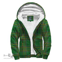 Lees or McAleese Coat of Arms Family Crest Ireland Sherpa Hoodie Irish National Tartan Irish County Sherpa Hoodie