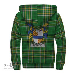 Norreys Coat of Arms Family Crest Ireland Sherpa Hoodie Irish National Tartan Irish County Sherpa Hoodie
