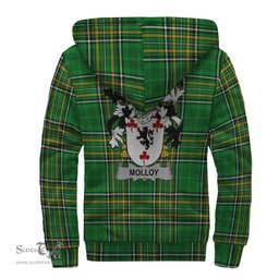 Molloy or O'Mulloy Coat of Arms Family Crest Ireland Sherpa Hoodie Irish National Tartan Irish County Sherpa Hoodie