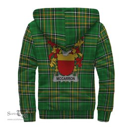 McCarron Coat of Arms Family Crest Ireland Sherpa Hoodie Irish National Tartan Irish County Sherpa Hoodie