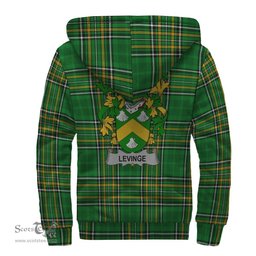 Levinge or Levens Coat of Arms Family Crest Ireland Sherpa Hoodie Irish National Tartan Irish County Sherpa Hoodie