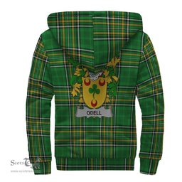 Odell Coat of Arms Family Crest Ireland Sherpa Hoodie Irish National Tartan Irish County Sherpa Hoodie
