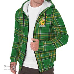 Odell Coat of Arms Family Crest Ireland Sherpa Hoodie Irish National Tartan Irish County Sherpa Hoodie