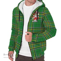 Singleton Coat of Arms Family Crest Ireland Sherpa Hoodie Irish National Tartan Irish County Sherpa Hoodie