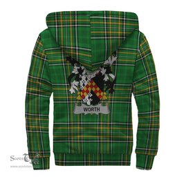 Worth or McWorth Coat of Arms Family Crest Ireland Sherpa Hoodie Irish National Tartan Irish County Sherpa Hoodie