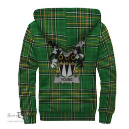Young Coat of Arms Family Crest Ireland Sherpa Hoodie Irish National Tartan Irish County Sherpa Hoodie