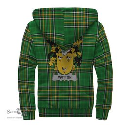 Wotton Coat of Arms Family Crest Ireland Sherpa Hoodie Irish National Tartan Irish County Sherpa Hoodie