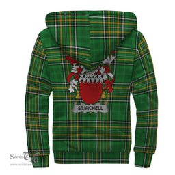 St.Michell Coat of Arms Family Crest Ireland Sherpa Hoodie Irish National Tartan Irish County Sherpa Hoodie