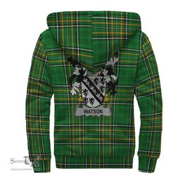 Watson Coat of Arms Family Crest Ireland Sherpa Hoodie Irish National Tartan Irish County Sherpa Hoodie