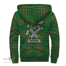 Wakeman Coat of Arms Family Crest Ireland Sherpa Hoodie Irish National Tartan Irish County Sherpa Hoodie
