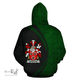 Irish Wheeler Coat of Arms Irish Family Crest Hoodie Black Green Circle Style Hoodie