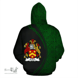 Irish Forkin Coat of Arms Irish Family Crest Hoodie Black Green Circle Style Hoodie