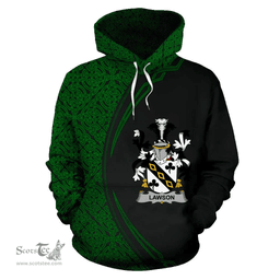 Irish Lawson Coat of Arms Irish Family Crest Hoodie Black Green Circle Style Hoodie
