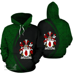 Irish Foran or O'Foran Coat of Arms Irish Family Crest Hoodie Black Green Circle Style Hoodie