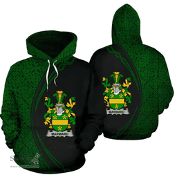 Irish Marward Coat of Arms Irish Family Crest Hoodie Black Green Circle Style Hoodie