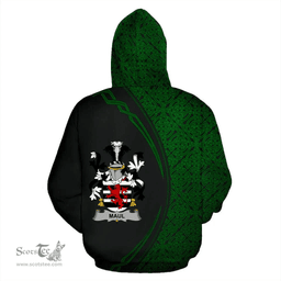 Irish Maul or Maule Coat of Arms Irish Family Crest Hoodie Black Green Circle Style Hoodie