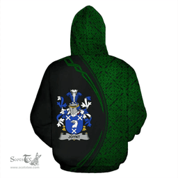 Irish Joynt Coat of Arms Irish Family Crest Hoodie Black Green Circle Style Hoodie