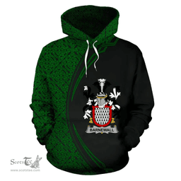 Irish Barnewall Coat of Arms Irish Family Crest Hoodie Black Green Circle Style Hoodie
