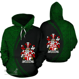 Irish Heydon Coat of Arms Irish Family Crest Hoodie Black Green Circle Style Hoodie