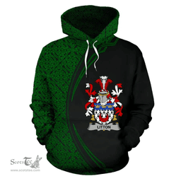 Irish Litton Coat of Arms Irish Family Crest Hoodie Black Green Circle Style Hoodie