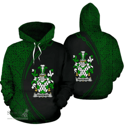 Irish Wakeman Coat of Arms Irish Family Crest Hoodie Black Green Circle Style Hoodie