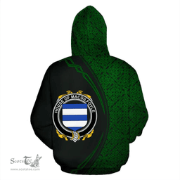 Irish House of MACGILFOYLE Coat of Arms Irish Family Crest Hoodie Black Green Circle Style Hoodie