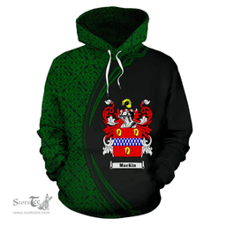 Irish Mackin Coat of Arms Irish Family Crest Hoodie Black Green Circle Style Hoodie