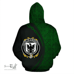 Irish House of O'MORIARTY Coat of Arms Irish Family Crest Hoodie Black Green Circle Style Hoodie