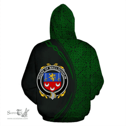 Irish House of MACLOUGHLIN (Tirconnell) Coat of Arms Irish Family Crest Hoodie Black Green Circle Style Hoodie